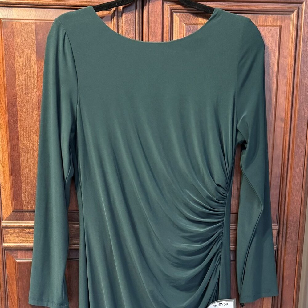 Final Price-Quick Sale –Adrianna Papell - Draped Jersey Gown - Green - Size 12P